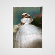 Lady in White Custom Pet Portrait - Noble Pawtrait