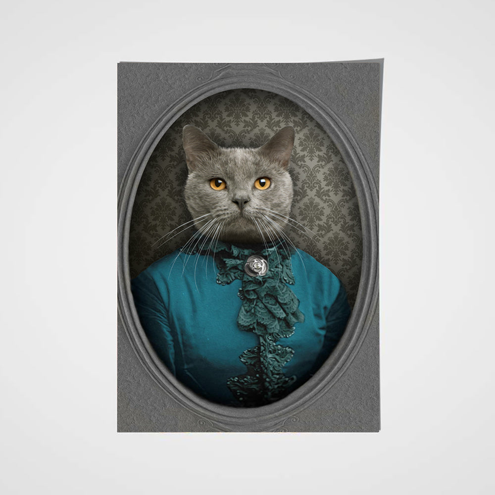 The Vintage Lady Custom Pet Portrait Poster - Noble Pawtrait