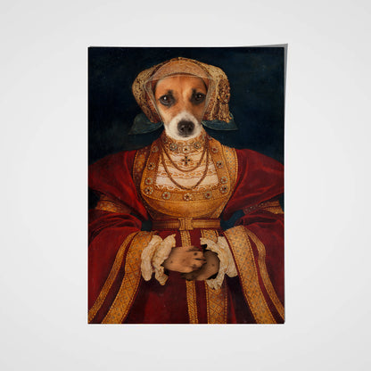 Lady in Orange Custom Pet Portrait Poster - Noble Pawtrait