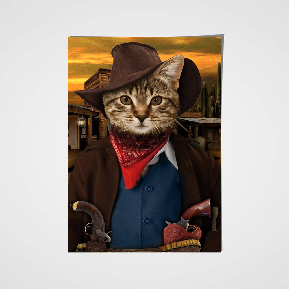 The Cowboy Custom Pet Portrait Poster - Noble Pawtrait