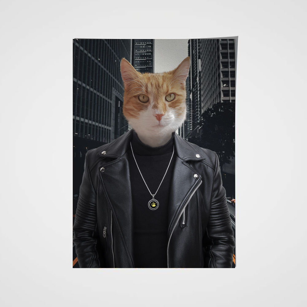 The Leather Rebel Custom Pet Portrait Poster - Noble Pawtrait