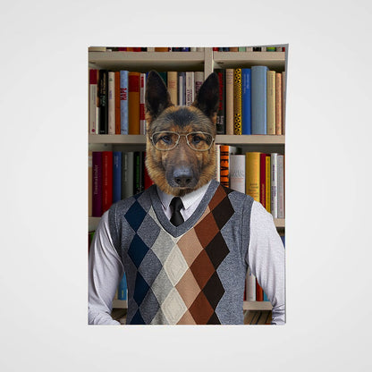 The Reader Custom Pet Portrait - Noble Pawtrait