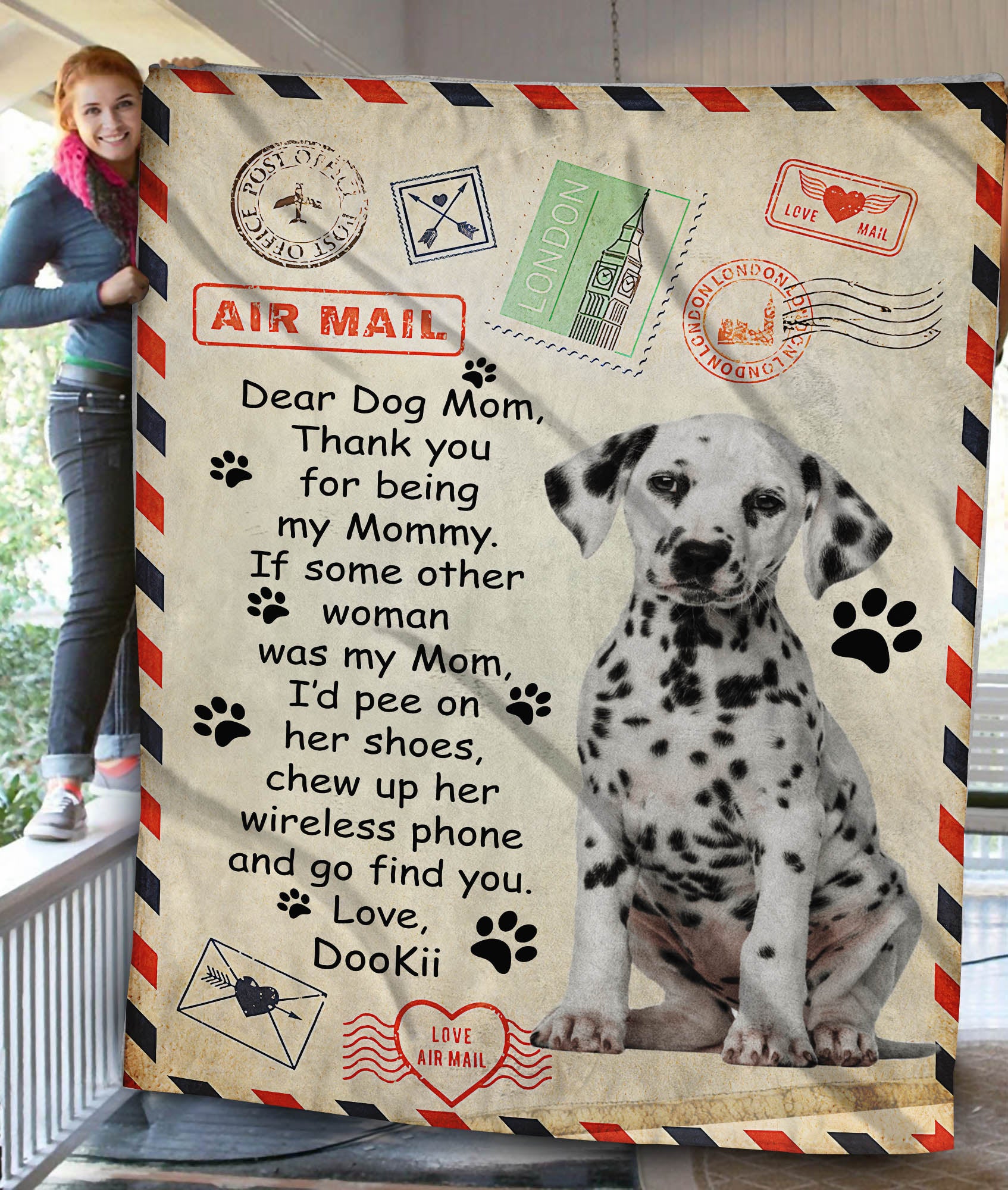 Paw Mail Mothers Day Custom Pet Fleece Blanket - Noble Pawtrait