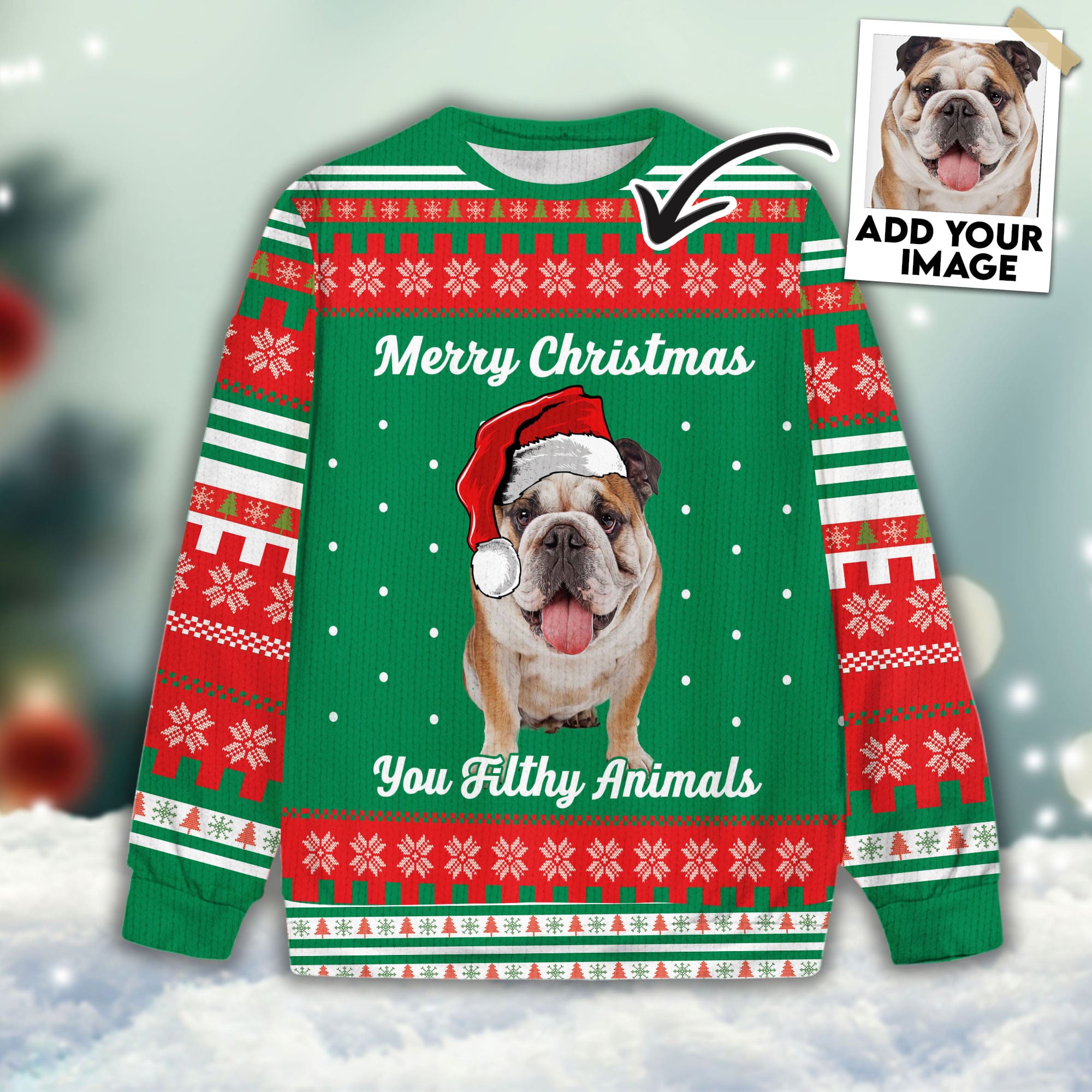 Bulldog ugly clearance christmas sweater