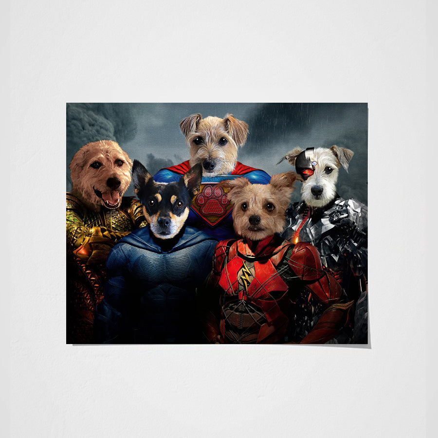 The Justice Heroes Custom Pet Portrait Poster - Noble Pawtrait