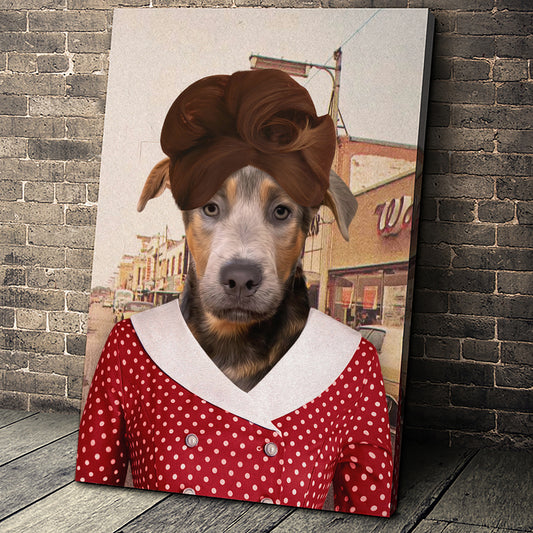The Bouffant Lady Custom Pet Portrait - Noble Pawtrait