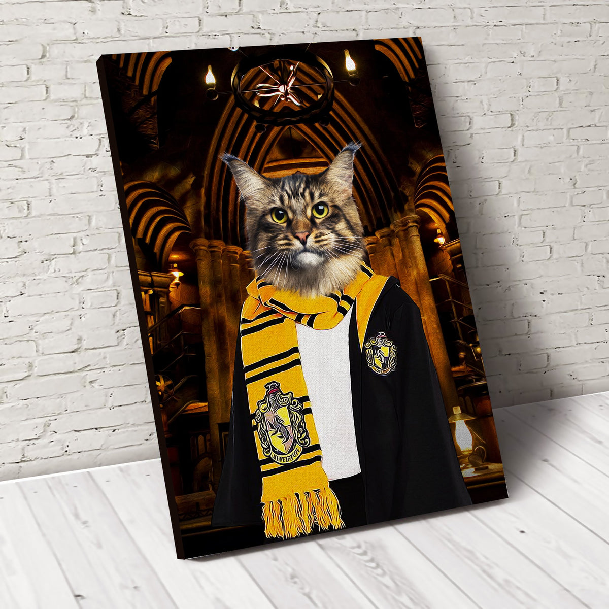The Wizard Huflepuff Custom Pet Portrait - Noble Pawtrait