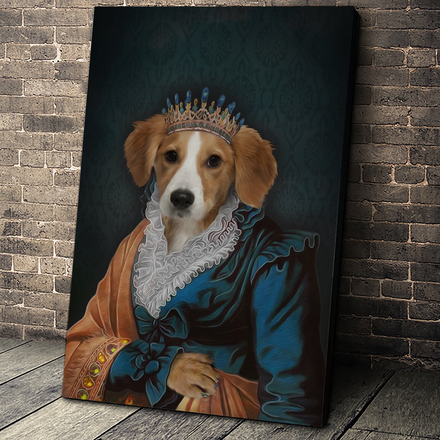The Elegant Queen Custom Pet Portrait - Noble Pawtrait