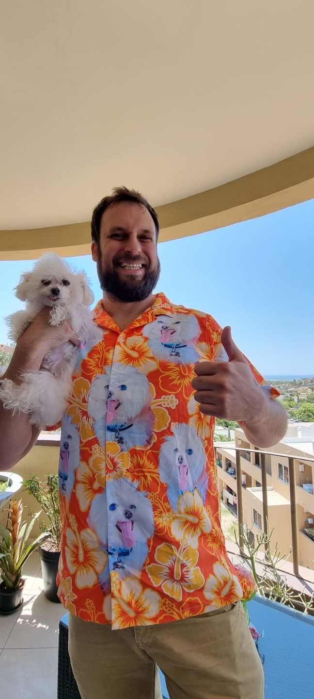 Custom Hawaiian Shirt For Dog Lovers | Personalized Puppy Lovers Gift | Flowers Pattern Neon-Orange Color Aloha Shirt