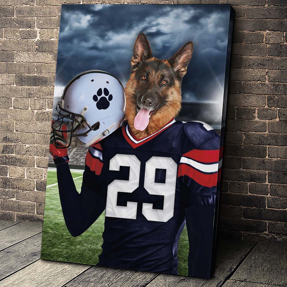 New England Fan Custom Canvas Pet Portrait - Noble Pawtrait