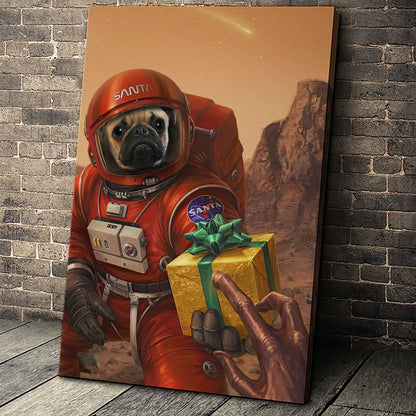 The Outspace Christmas Custom Pet Portrait Canvas - Noble Pawtrait