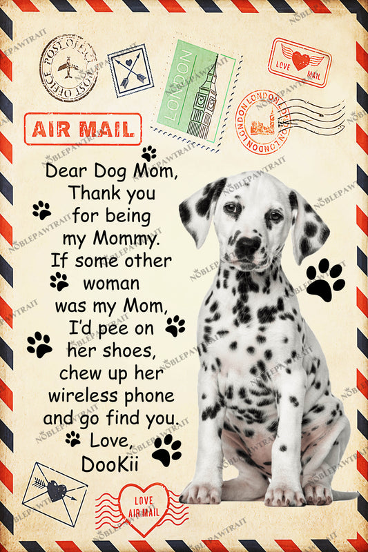 Paw Mail Mothers Day Custom Pet Portrait Digital Download - Noble Pawtrait