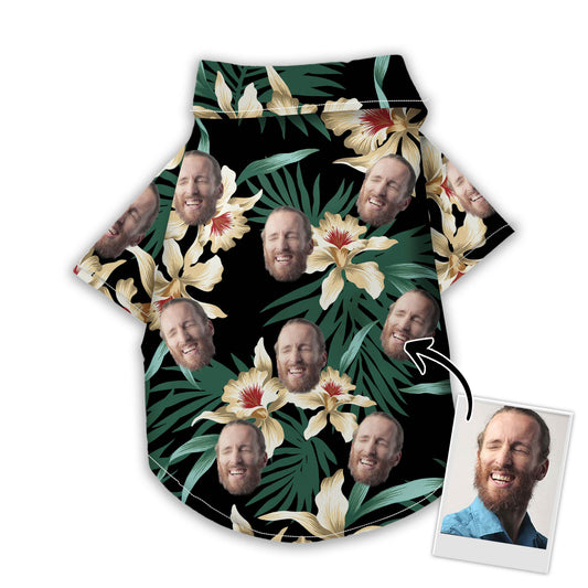 Custom Hawaiian Shirt For Pet Floral and Dark Green Pattern