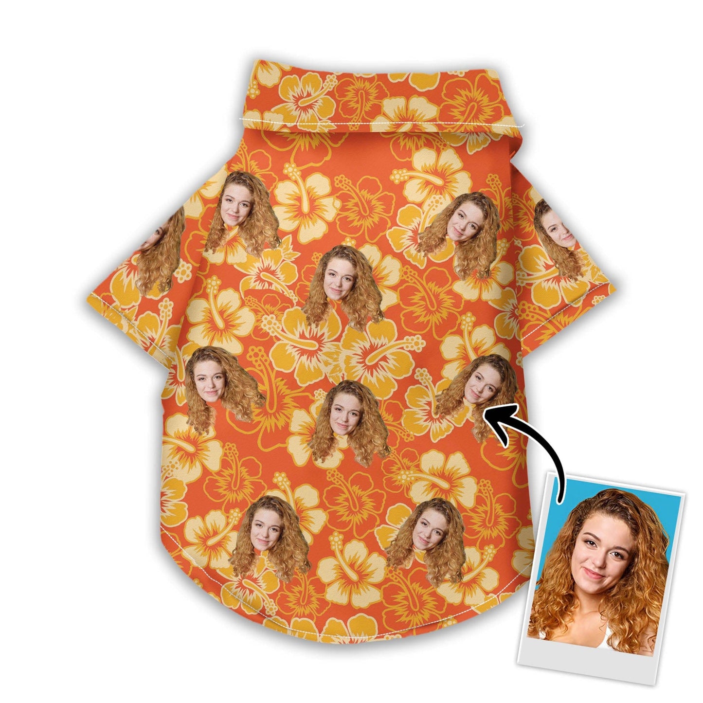 Custom Hawaiian Shirt For Pet Neon-Orange Pattern