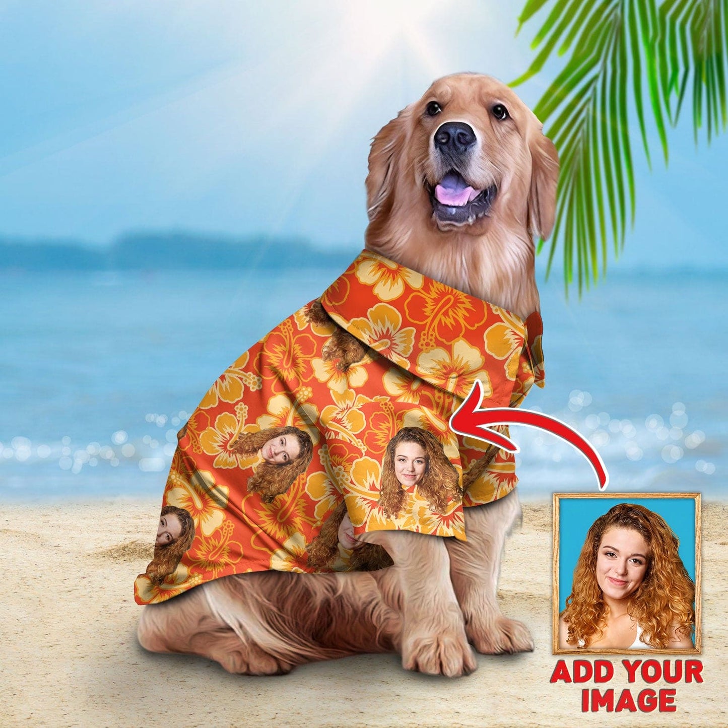 Custom Hawaiian Shirt For Pet Neon-Orange Pattern