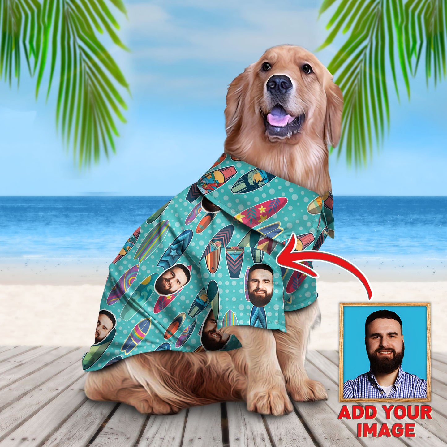 Custom Hawaiian Shirt For Pet Surf Pattern