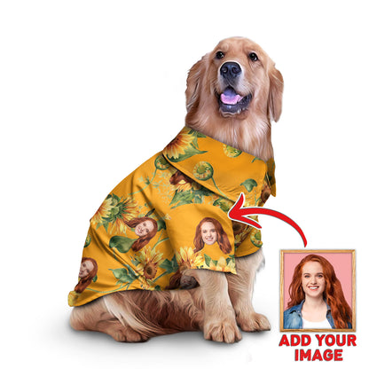 Custom Hawaiian Shirt For Pet Orange Sunflower Pattern