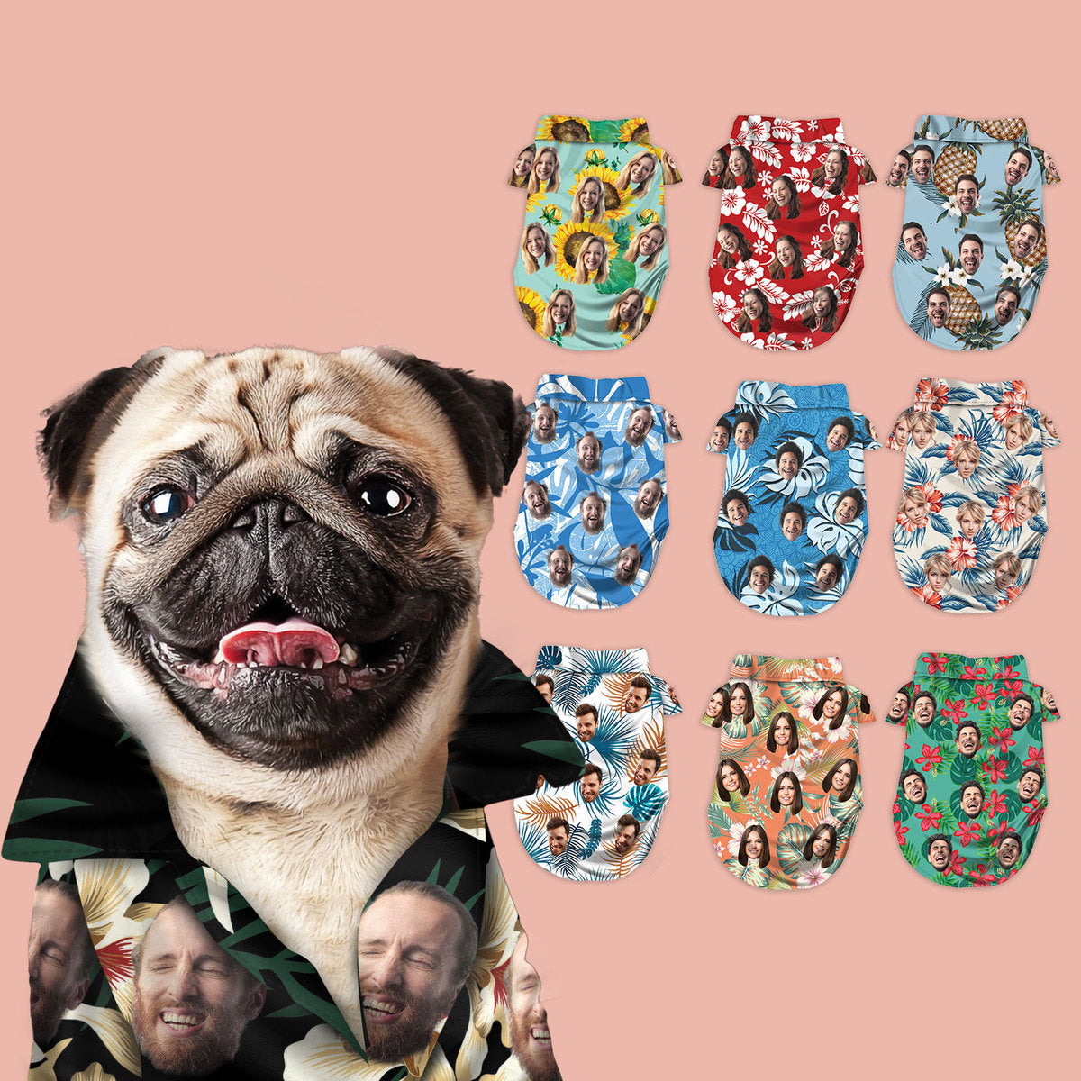 Custom Hawaiian Shirt For Pet Floral and Dark Green Pattern