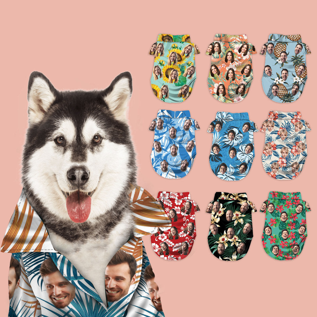 Custom Hawaiian Shirt For Pet White Pattern