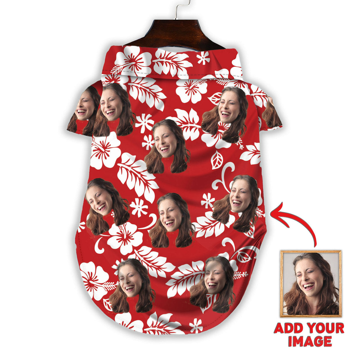 Custom Hawaiian Shirt For Pet Red Pattern