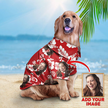 Custom Hawaiian Shirt For Pet Red Pattern