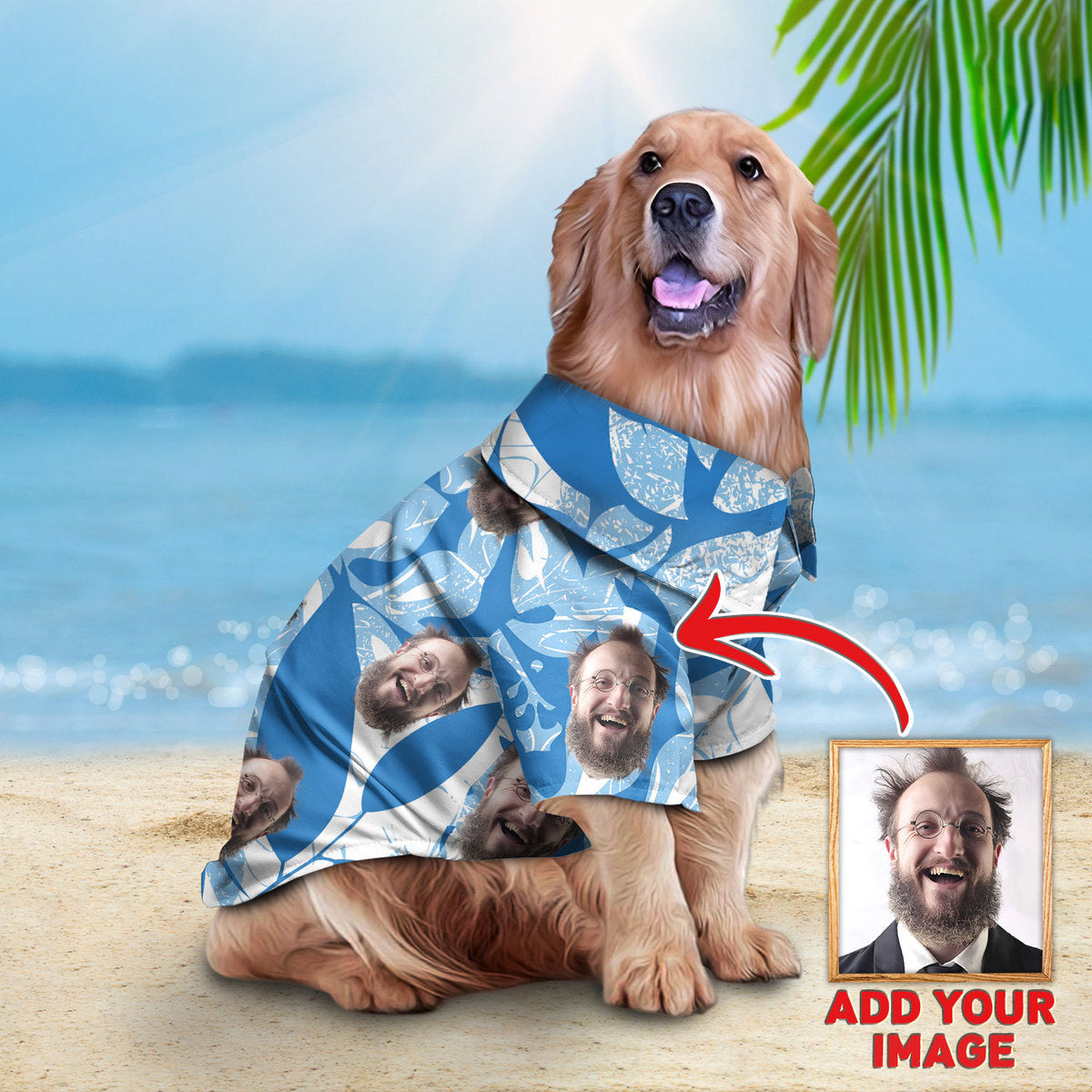 Custom Hawaiian Shirt For Pet Blue Pattern