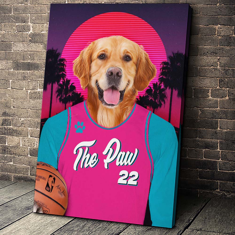 The Pink Heat Custom Canvas Pet Portrait - Noble Pawtrait