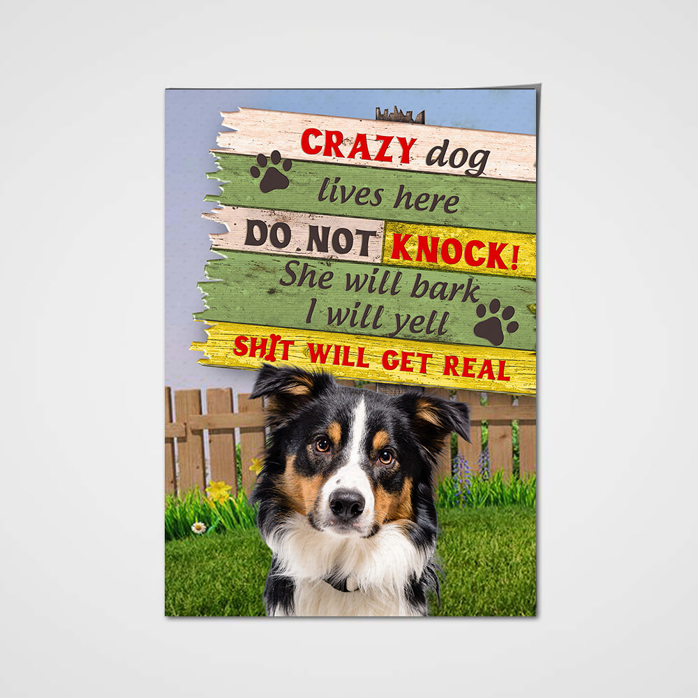 Crazy Dog Custom Pet Portrait Poster - Noble Pawtrait
