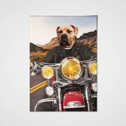 Harley-Pawson Rider Custom Pet Portrait Poster - Noble Pawtrait