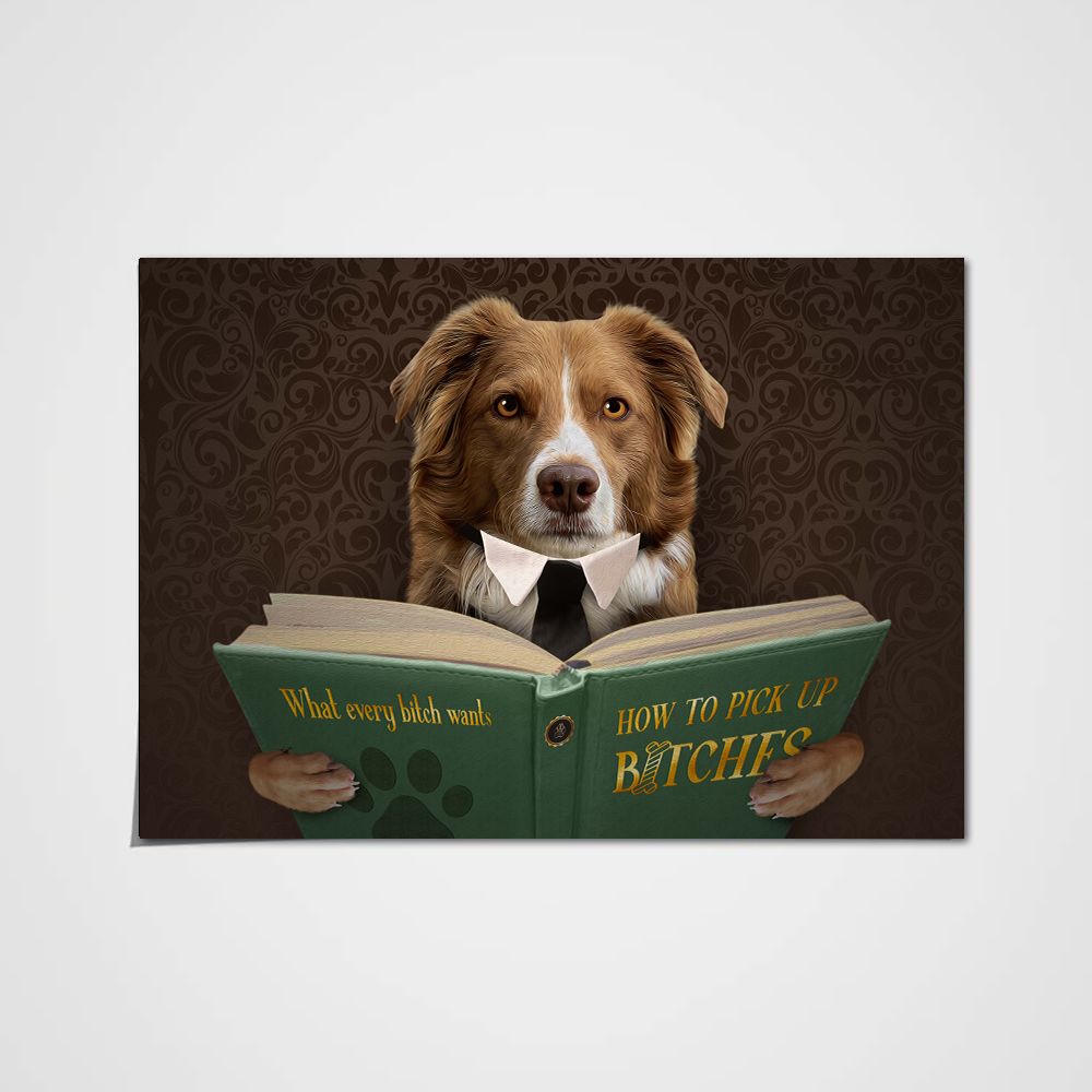 The Book Reader Custom Pet Portrait - Noble Pawtrait