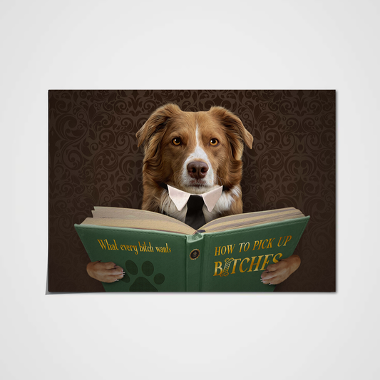 The Book Reader Custom Pet Portrait Poster - Noble Pawtrait