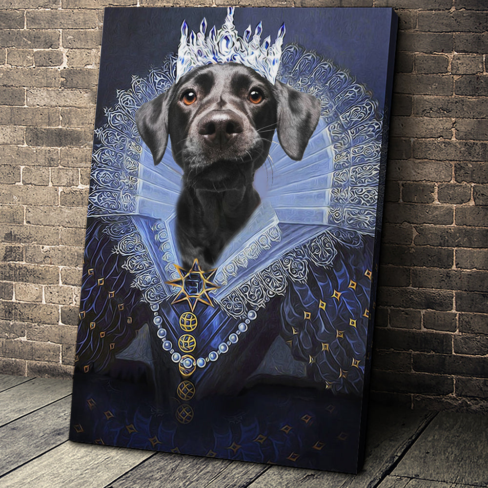 Her Majesty Custom Pet Portrait Canvas - Noble Pawtrait