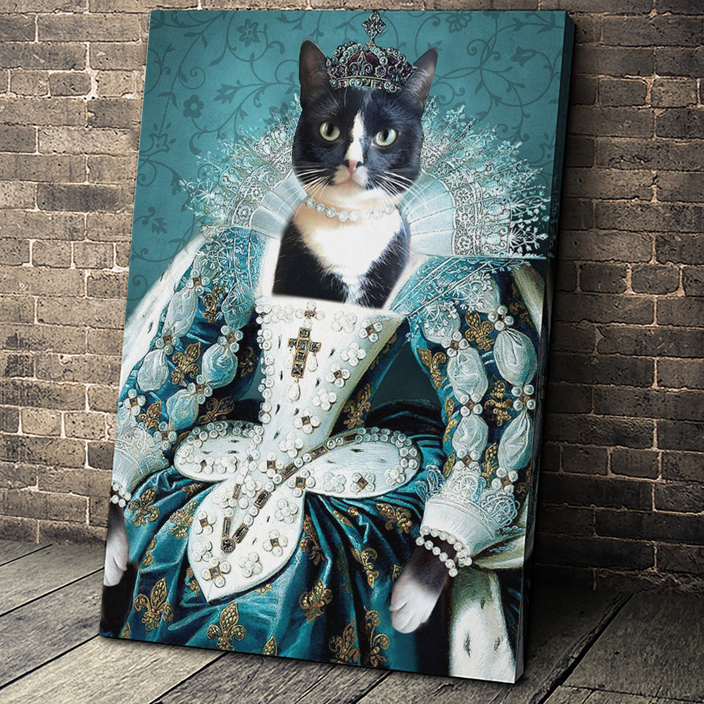 The Queen Custom Pet Portrait Canvas - Noble Pawtrait