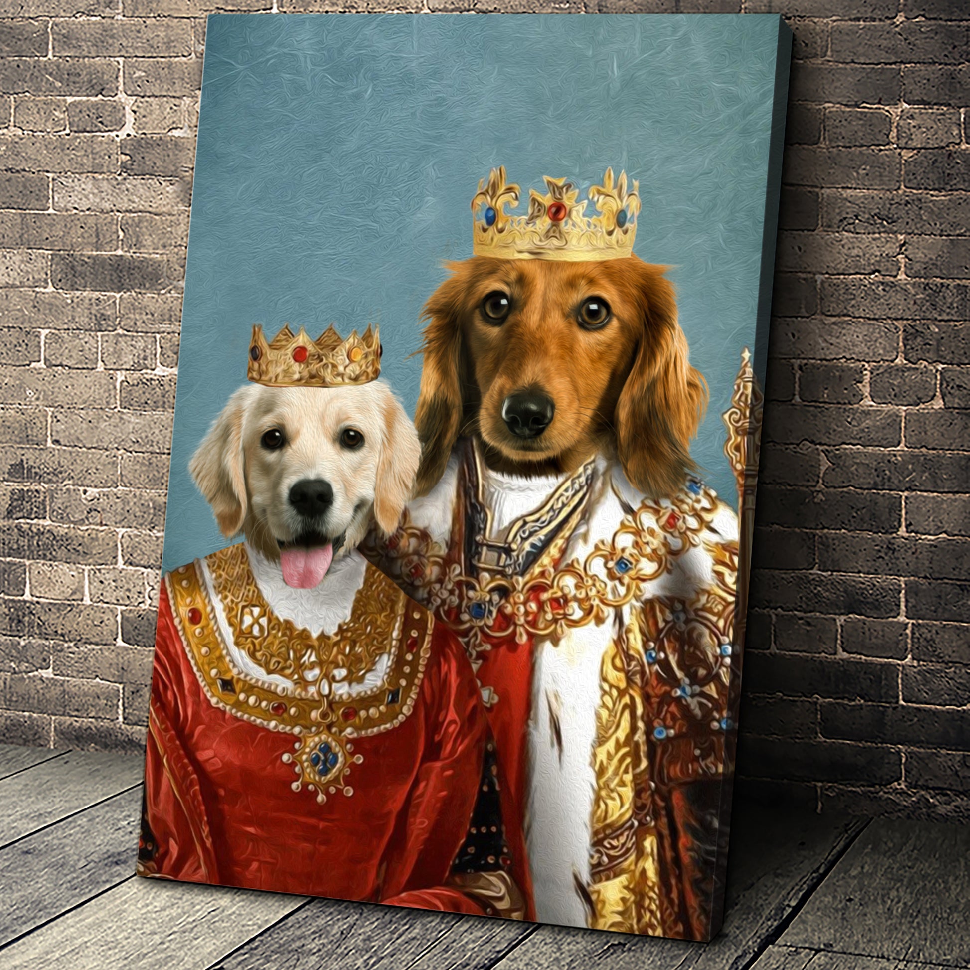 Royal King and Queen Custom Pet Portrait - Noble Pawtrait