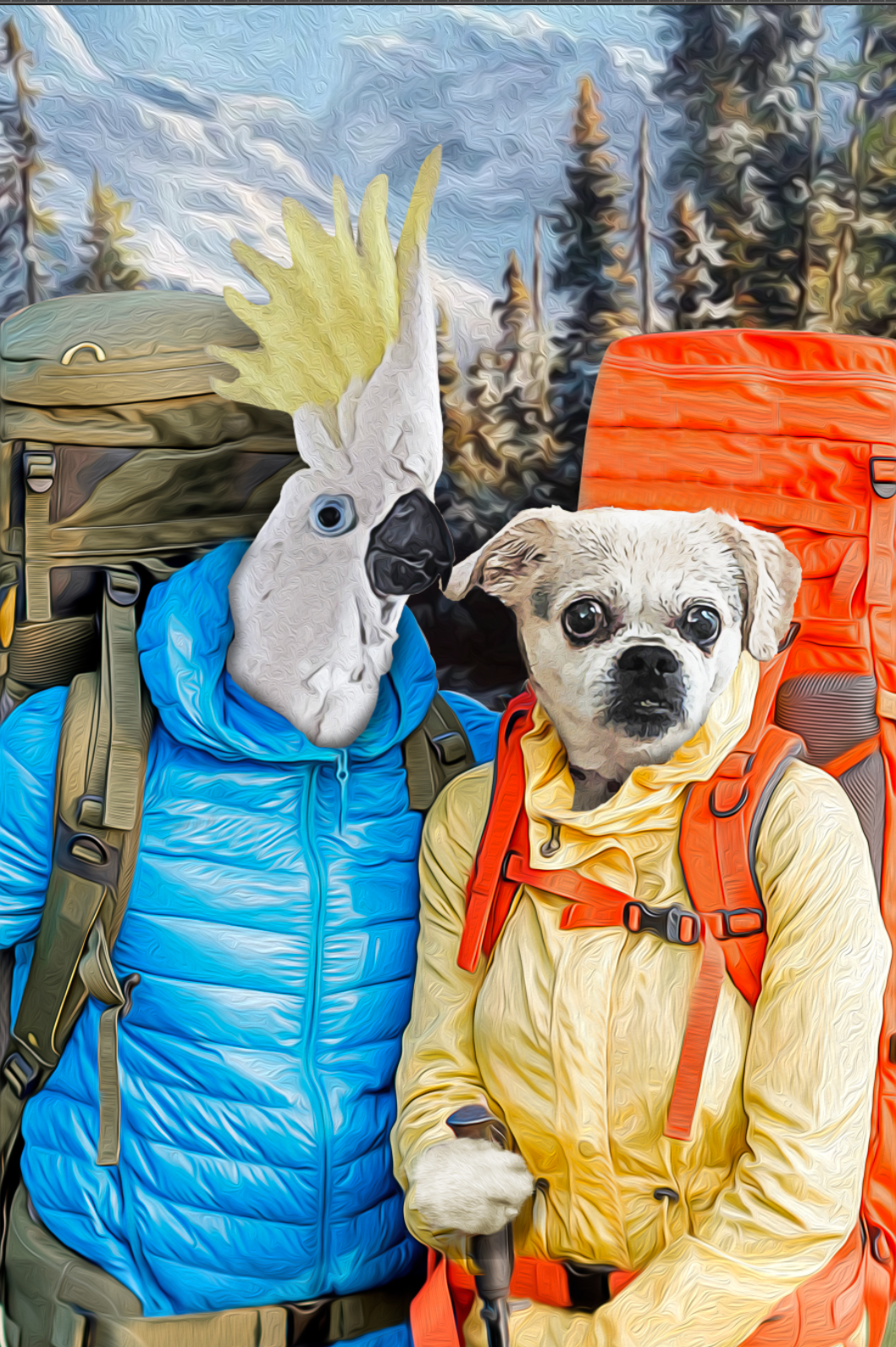 The Hikers Custom Pet Portrait Digital Download - Noble Pawtrait