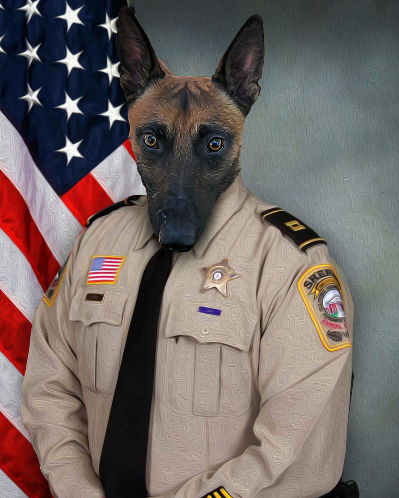 The Sheriffs Officer Custom Pet Portrait - Noble Pawtrait