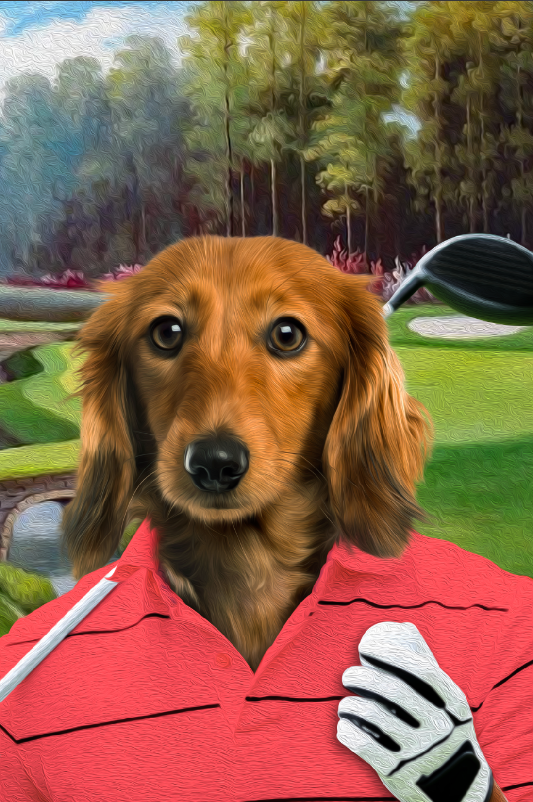 The Golfer Custom Pet Portrait - Noble Pawtrait