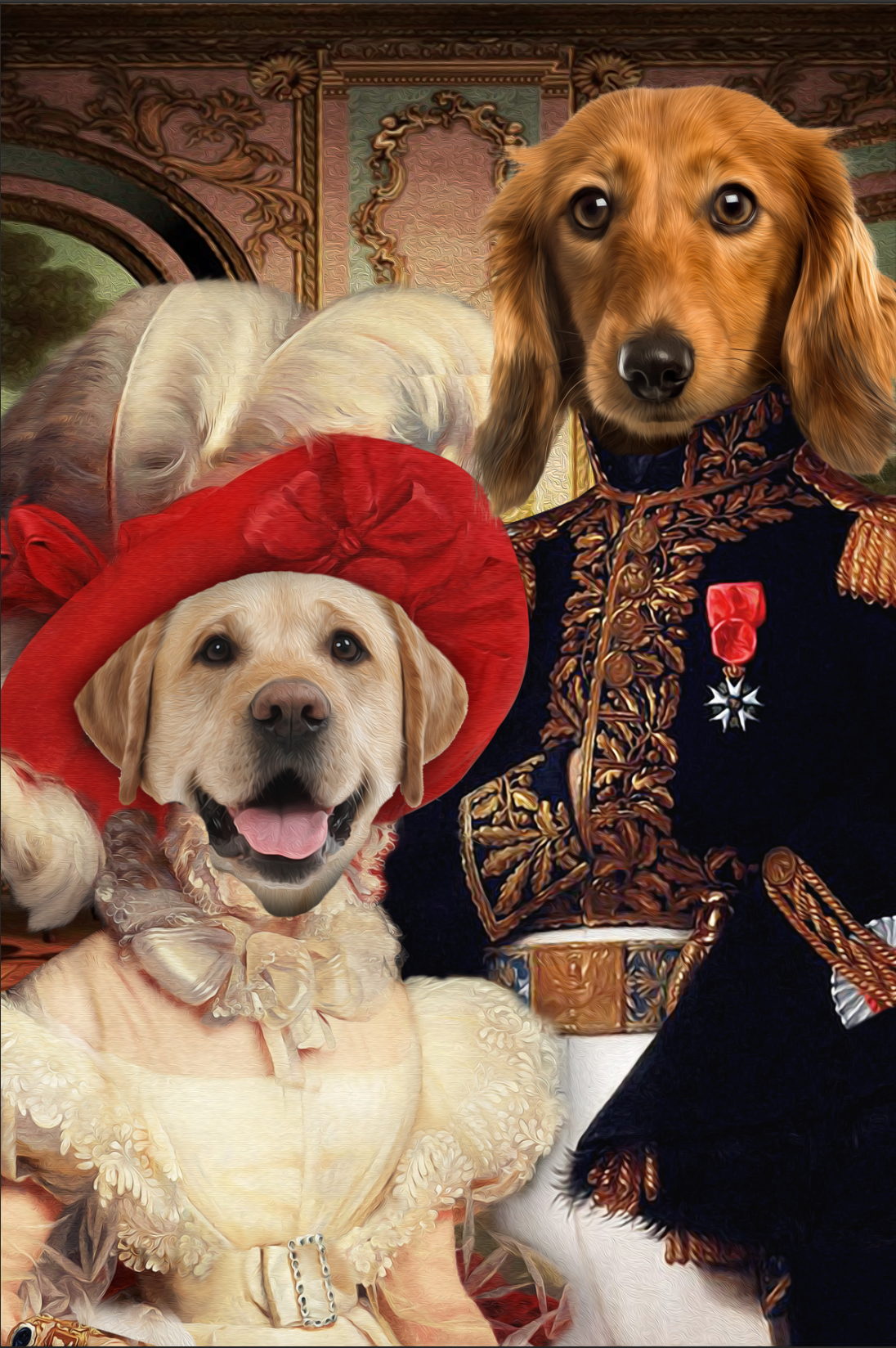 The Royal Couple Custom Pet Portrait Canvas - Noble Pawtrait