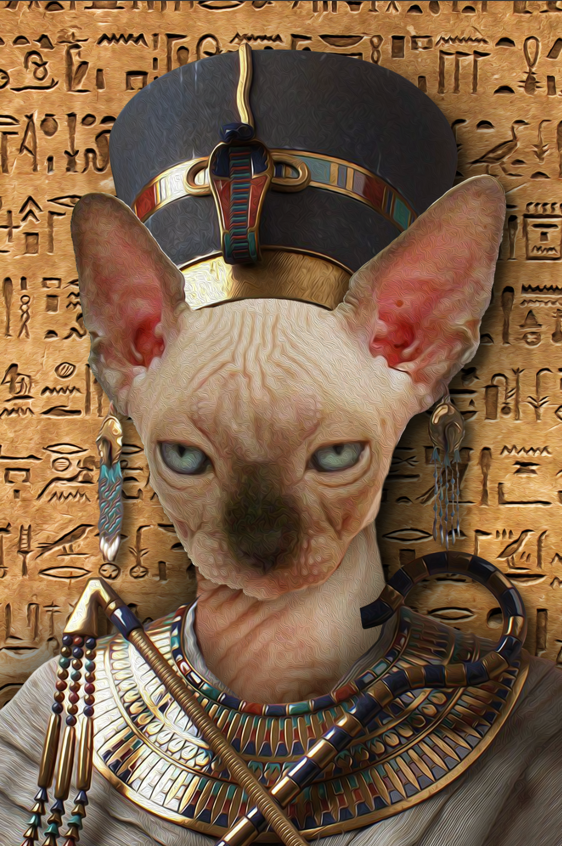 The Egypt Queen Custom Pet Portrait Canvas - Noble Pawtrait
