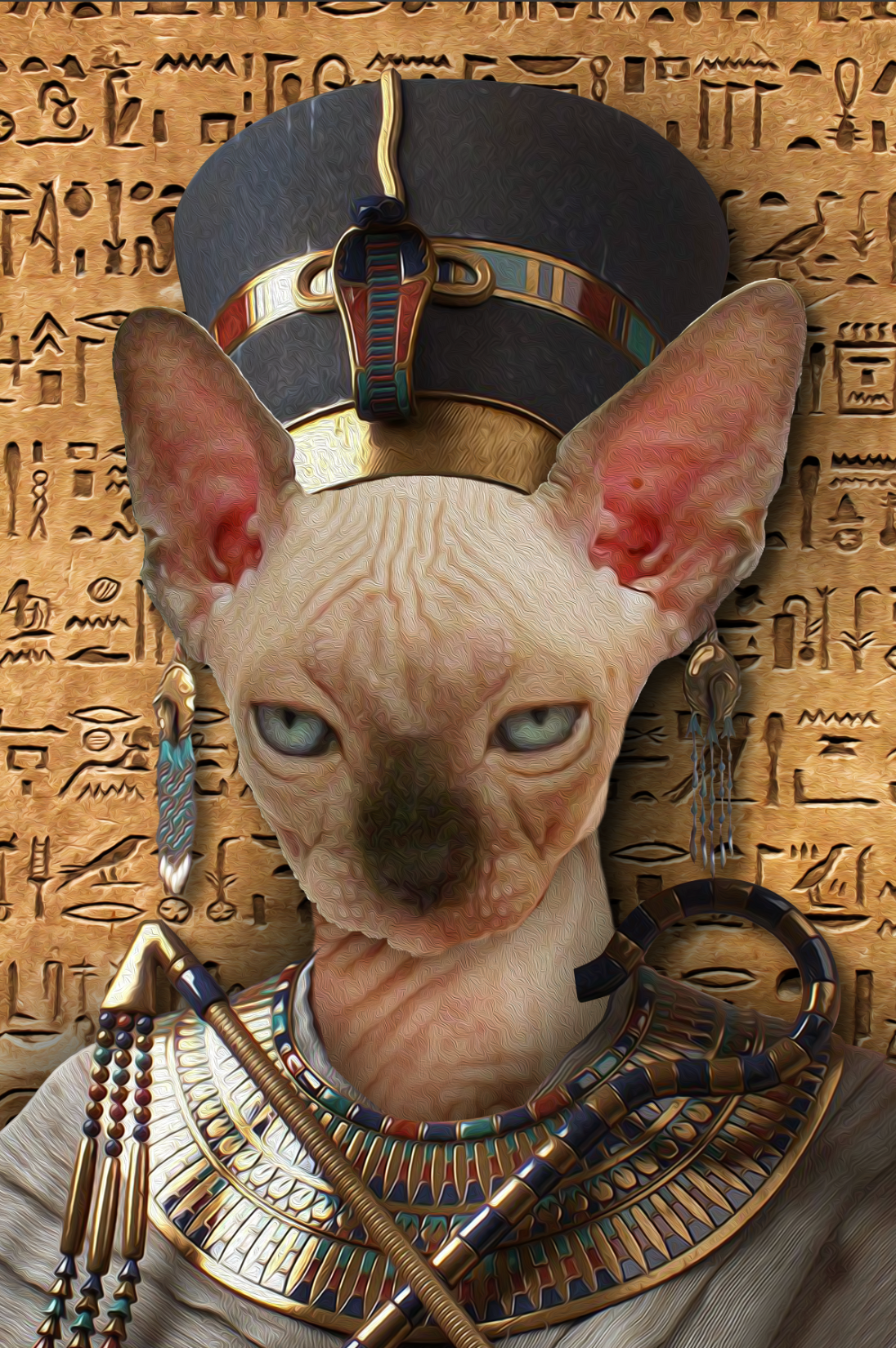 The Egypt Queen Custom Pet Portrait Digital Download - Noble Pawtrait