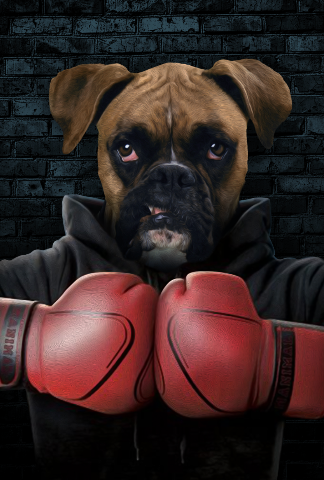 The Boxer Custom Digital Download Pet Portrait - Noble Pawtrait