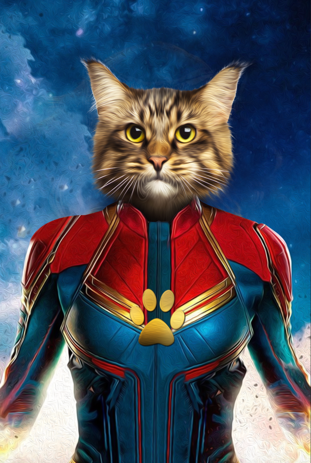 The Wonder Captain Paw Custom Pet Portrait Digital Download - Noble Pawtrait