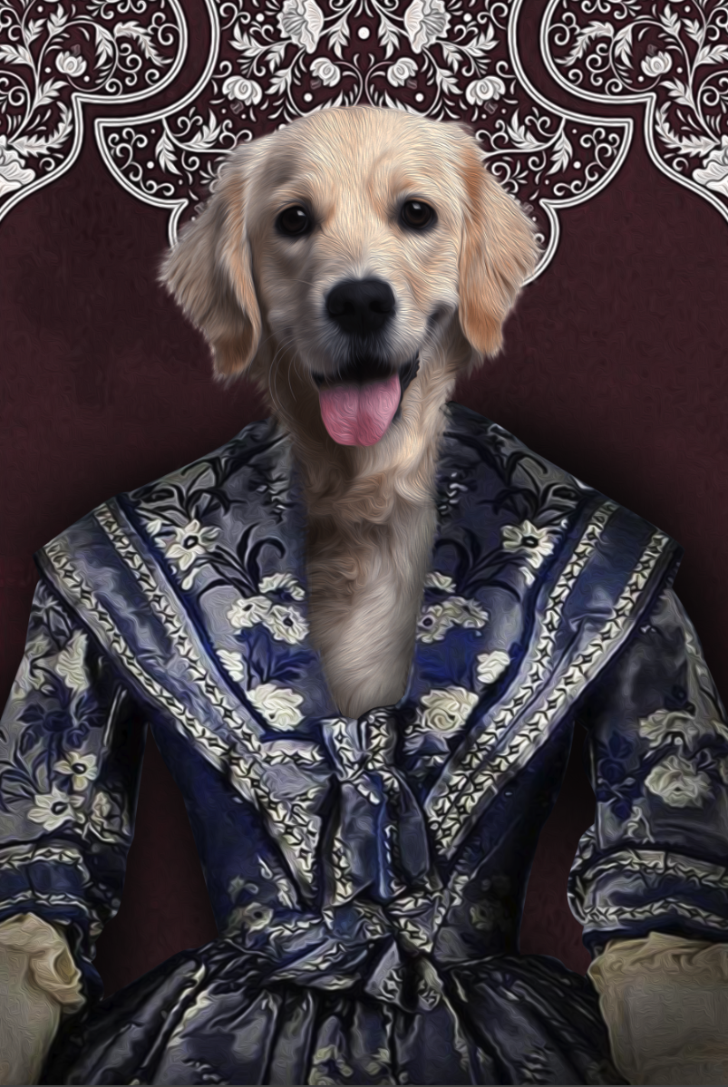 The Renaissance Lady Custom Pet Portrait Digital Download - Noble Pawtrait