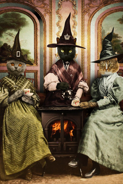 The Witches Custom Pet Portrait Digital Download - Noble Pawtrait