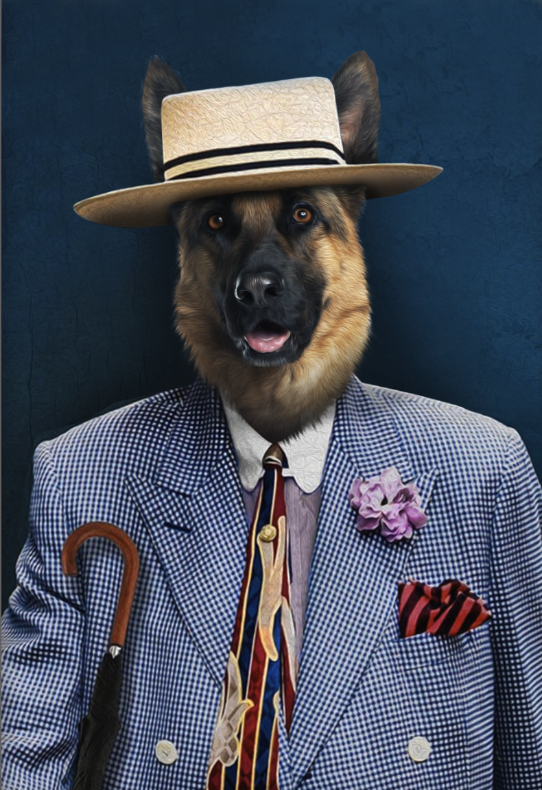 New in Town Custom Pet Portrait Digital Download - Noble Pawtrait
