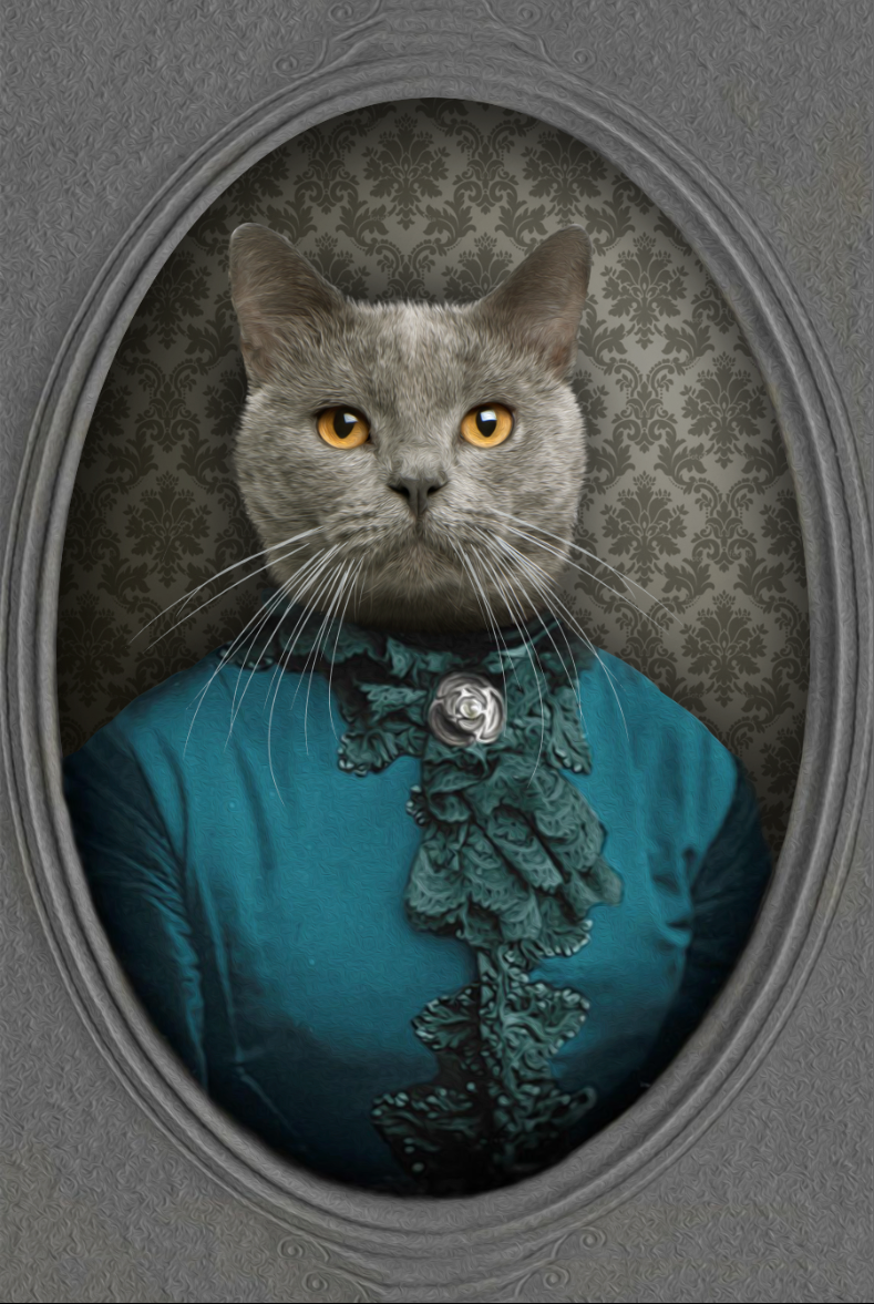 The Vintage Lady Custom Pet Portrait - Noble Pawtrait