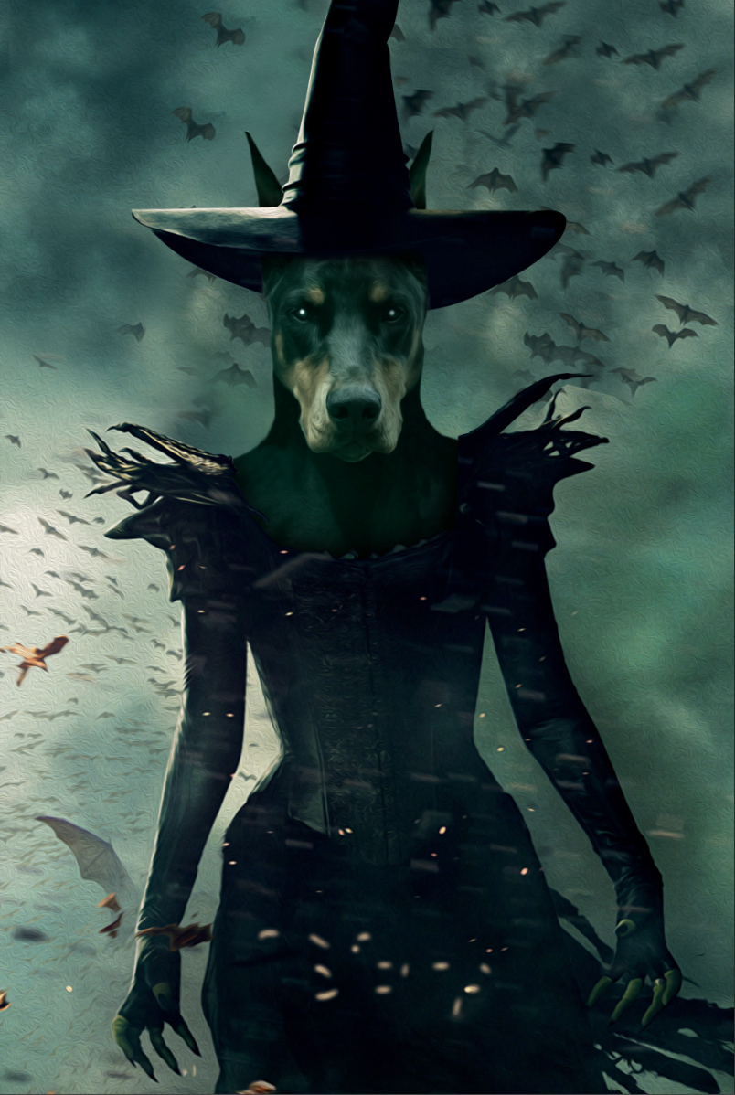 The Witch Custom Pet Portrait Digital Download - Noble Pawtrait