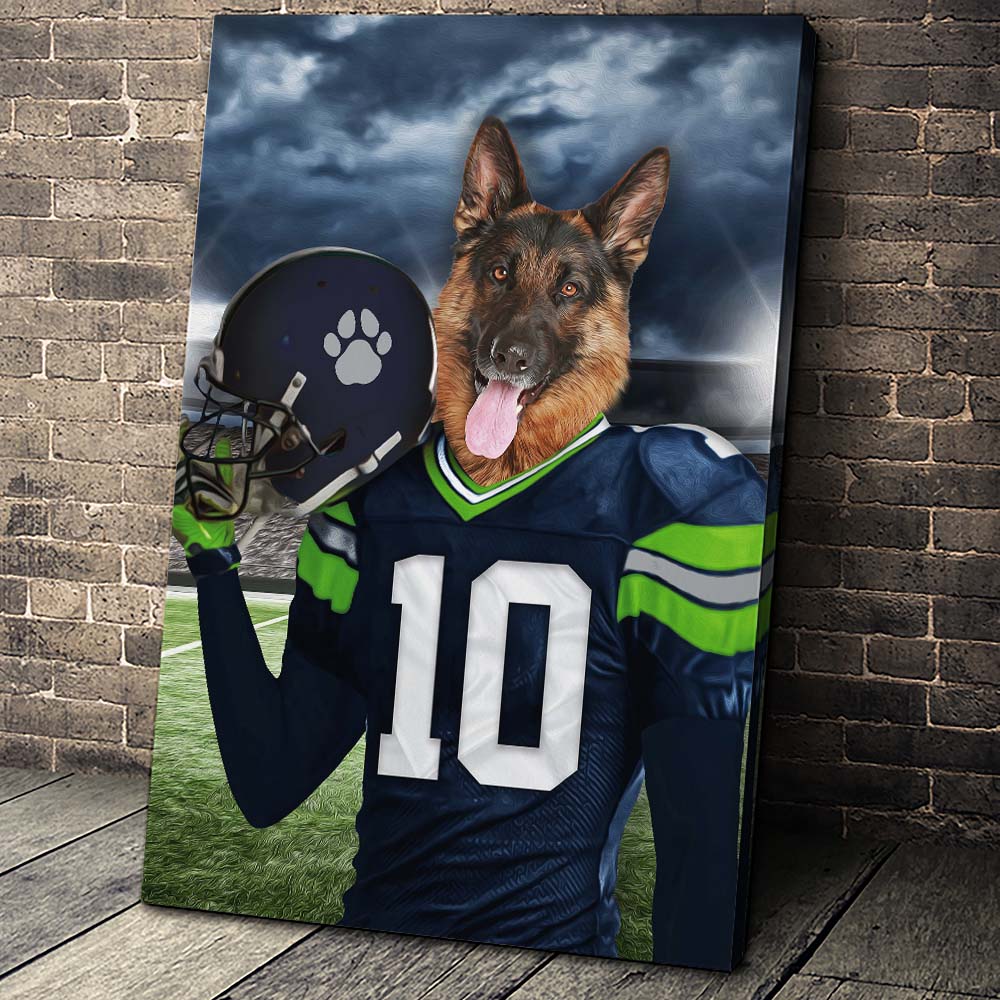 Seattle Fan Custom Canvas Pet Portrait - Noble Pawtrait