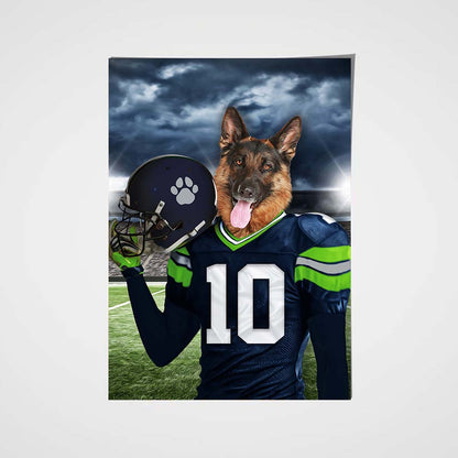 Seattle Fan Custom Poster Pet Portrait - Noble Pawtrait