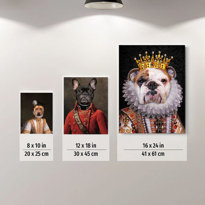 The Queen and Her Guards Custom Pet Portrait Canvas - Noble Pawtrait